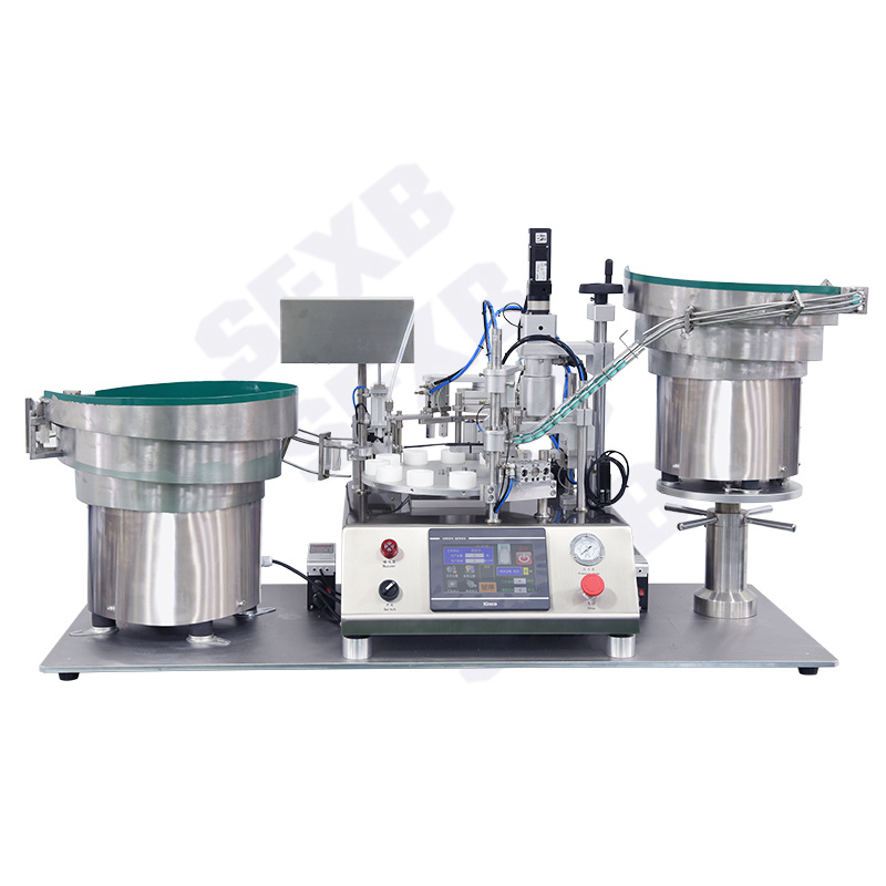 Desktop ceramic pump filling production line (bottle delivery/filling/capping/bottle output)