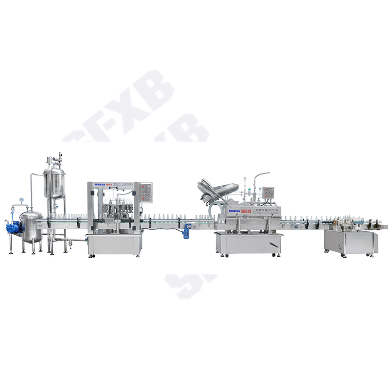 18-Head Rotary Vacuum Filling Line | Glass Bottle Capping & Labeling