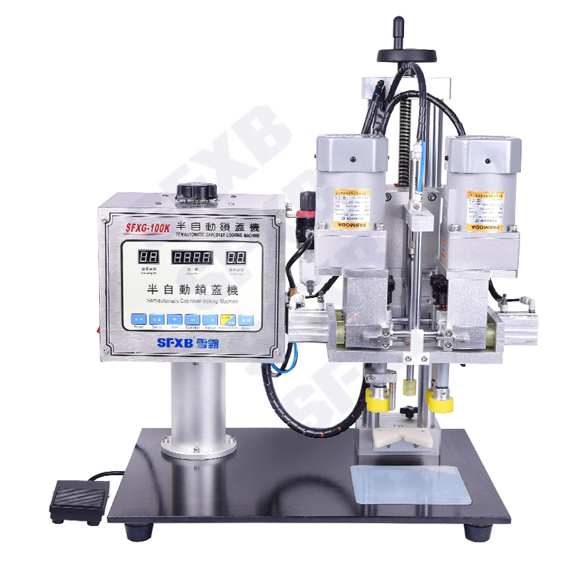 SFXG-100 microcomputer controlled semi-automatic capping machine