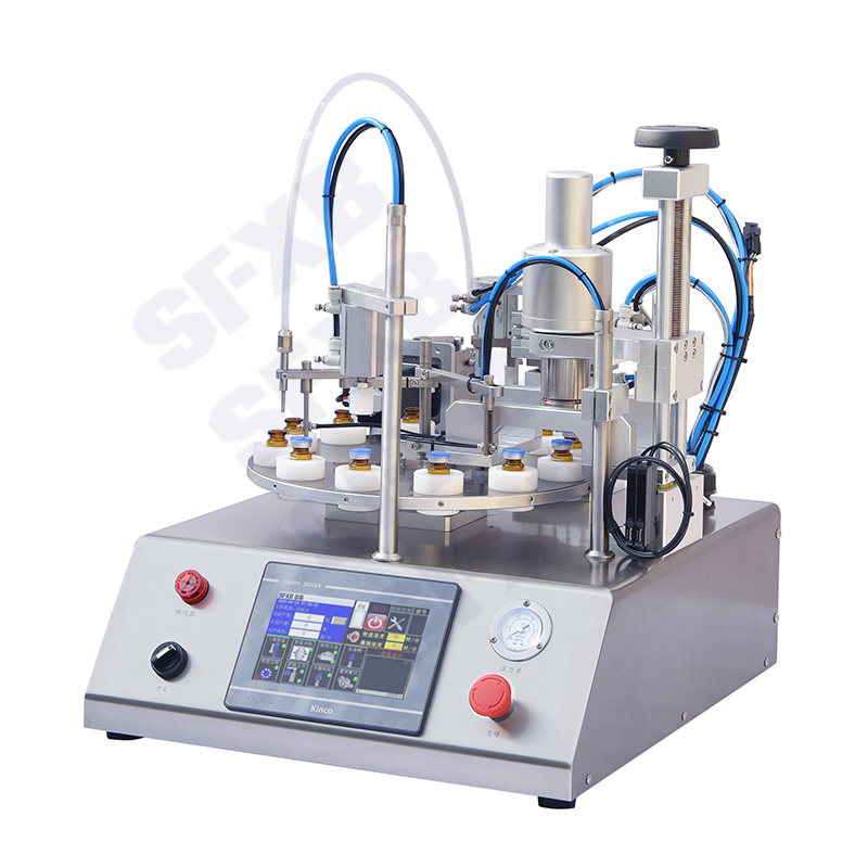 Desktop ceramic pump vial filling and capping machine